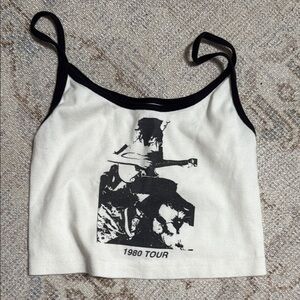Brandy Melville Black and White Sleeveless Crop Camisole